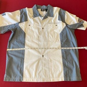 Harley-Davidson Men's Button Down XL White/Blue Colorblock